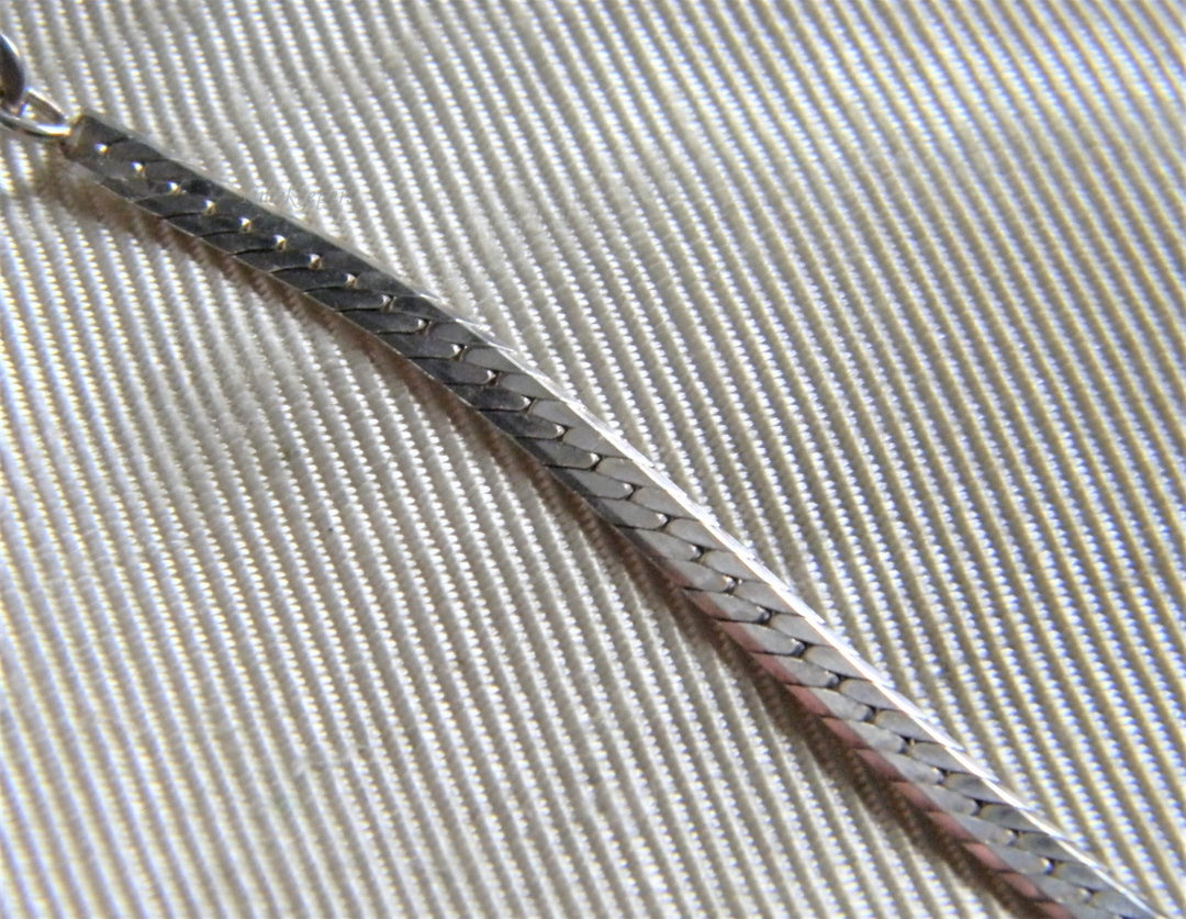 h849 Nice Sterling Flattened Omega Silver Chain 16" Long