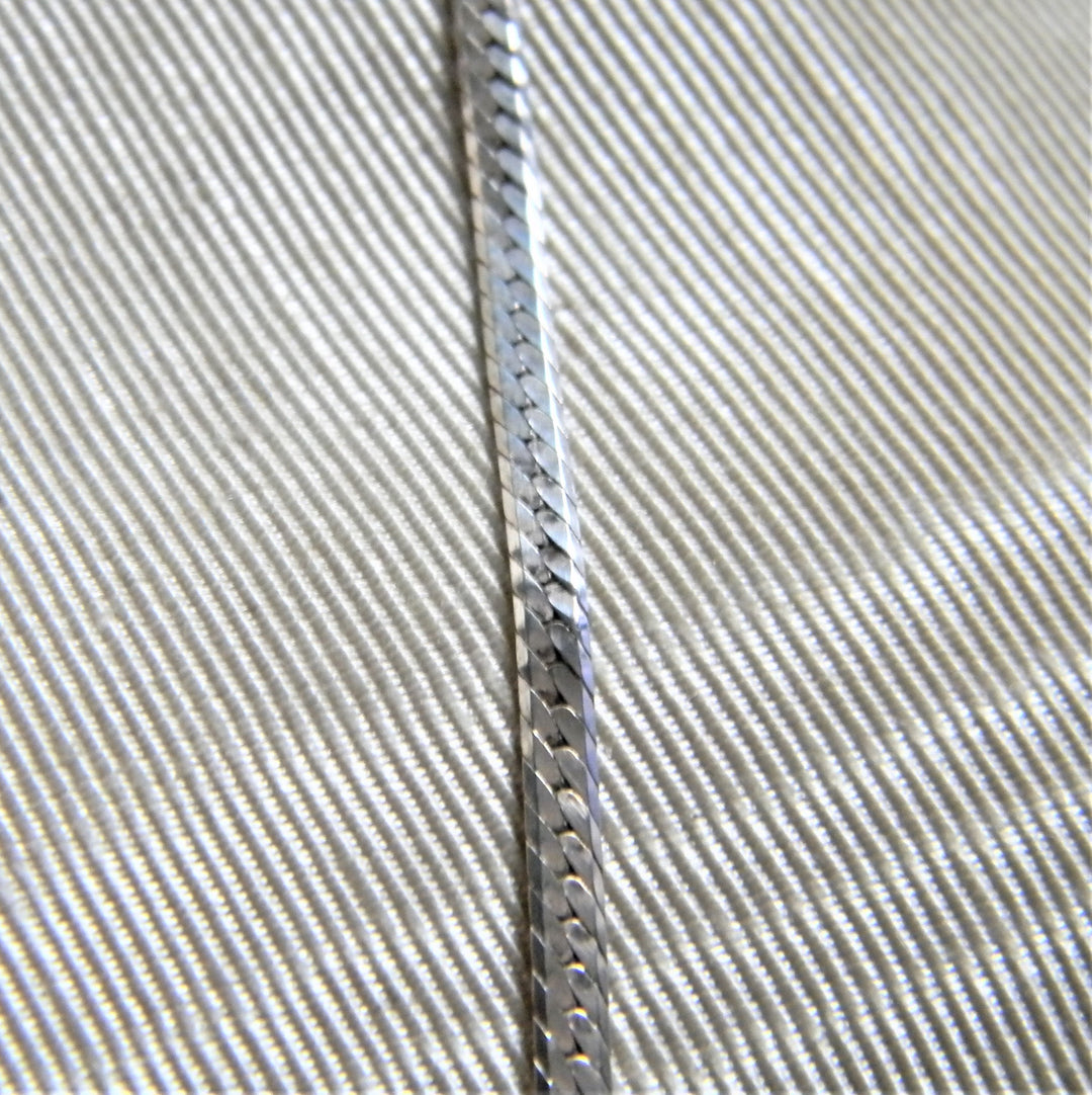 h849 Nice Sterling Flattened Omega Silver Chain 16" Long