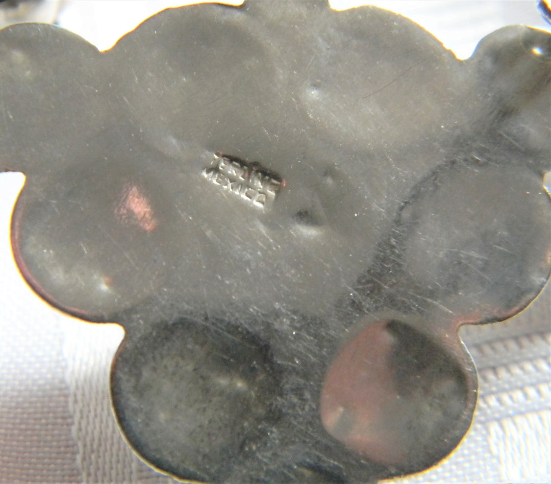 h854 Vintage Sterling Silver Necklace Bracelet Ring Earrings Set Grape Bunch