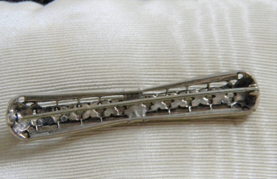 H855 Gorgeous Sterling Silver Brooch/ Pin with Marcasite