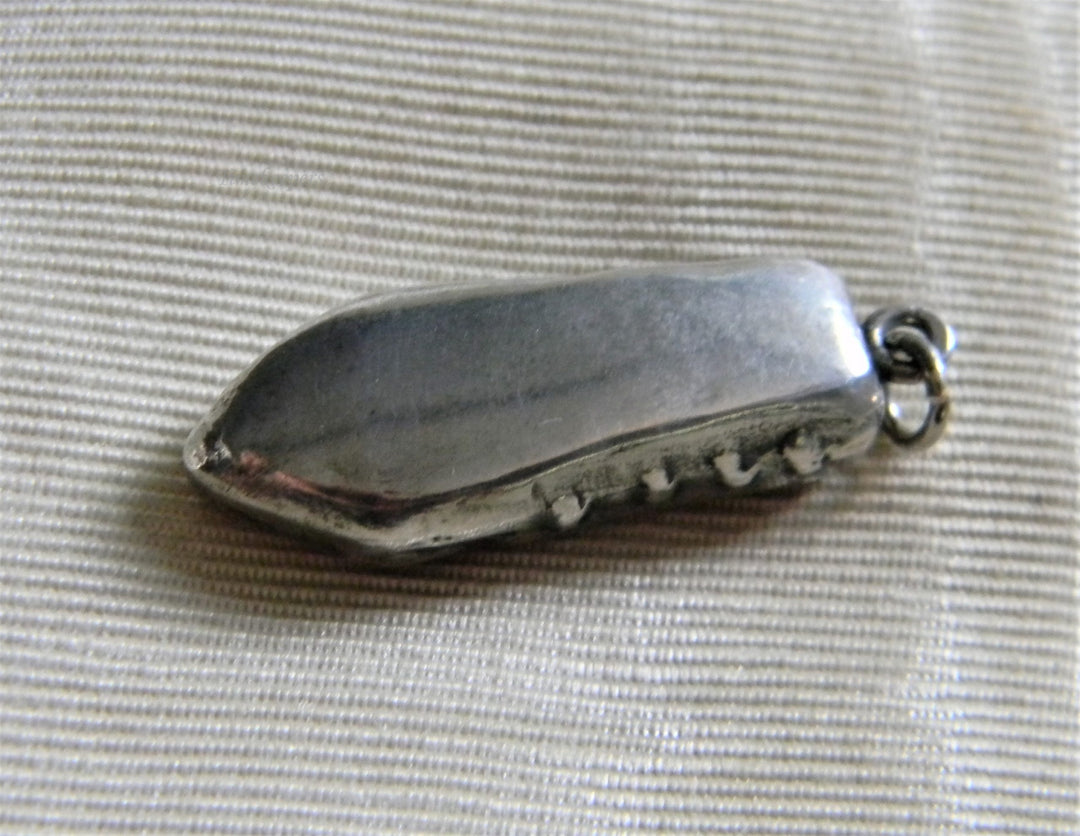 h857 Nice Vintage Sterling Silver Moccasin Shoe charm or Pendant