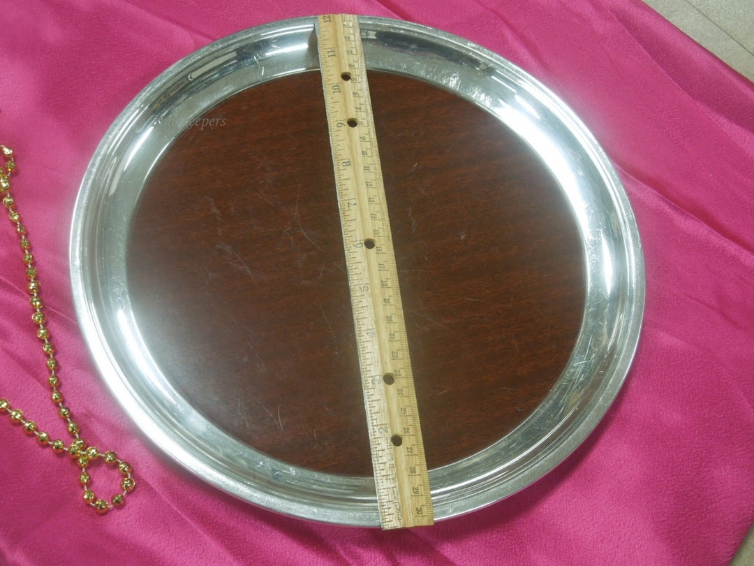 q542 Formica Brand for Crescent, 12" Serving / Bar Tray, Silverplate Rim