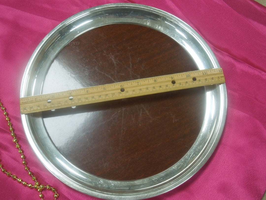 q542 Formica Brand for Crescent, 12" Serving / Bar Tray, Silverplate Rim