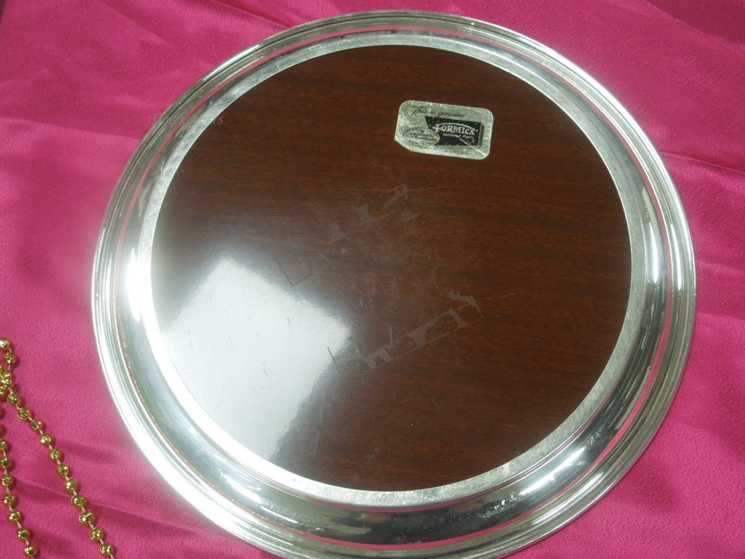 q542 Formica Brand for Crescent, 12" Serving / Bar Tray, Silverplate Rim