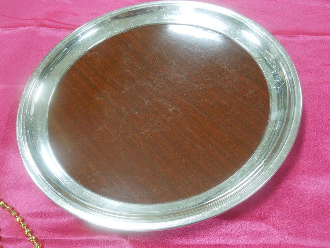 q542 Formica Brand for Crescent, 12" Serving / Bar Tray, Silverplate Rim