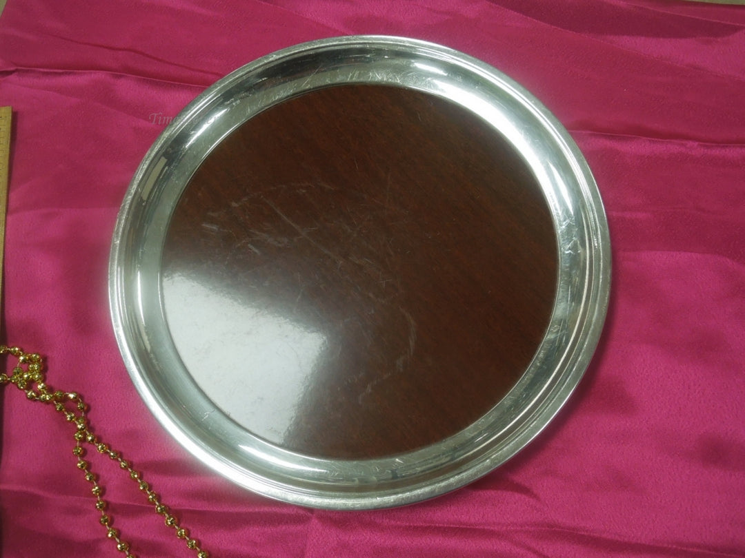 q542 Formica Brand for Crescent, 12" Serving / Bar Tray, Silverplate Rim
