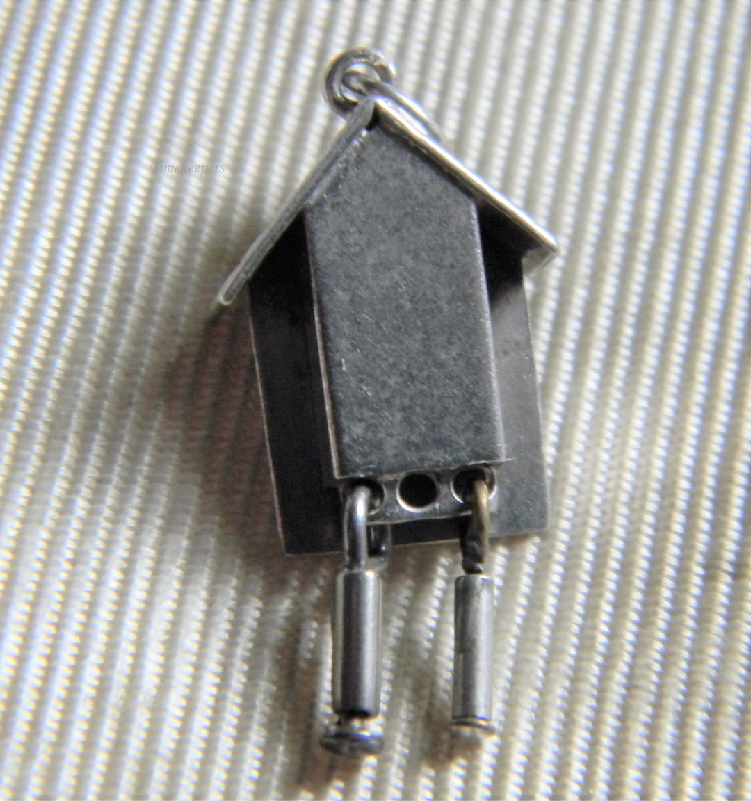 h875 Cute Vintage Sterling Silver Cuckoo Charm or Pendant with Weights