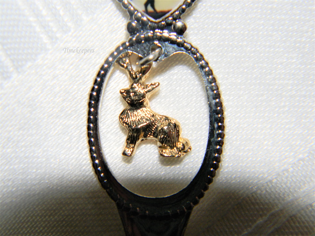 j674 Nice Preowned Stainless Steel Collector Charm Spoon from Wyoming