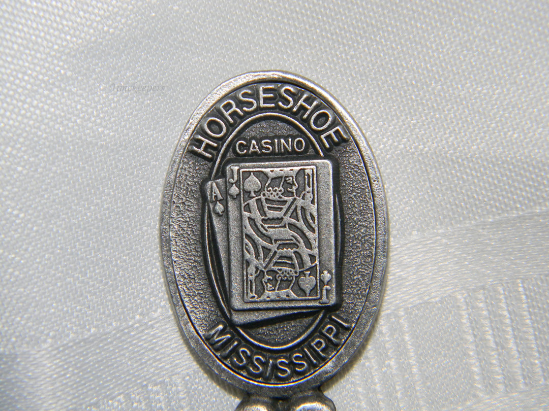 j676 Nice Preowned Pewter Collector Spoon Horseshoe Casino Mississippi