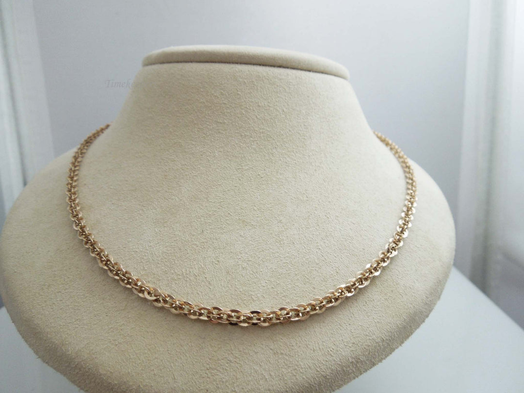 g494 Shiny 14kt Rose Gold 19.5" Ladies Link Necklace