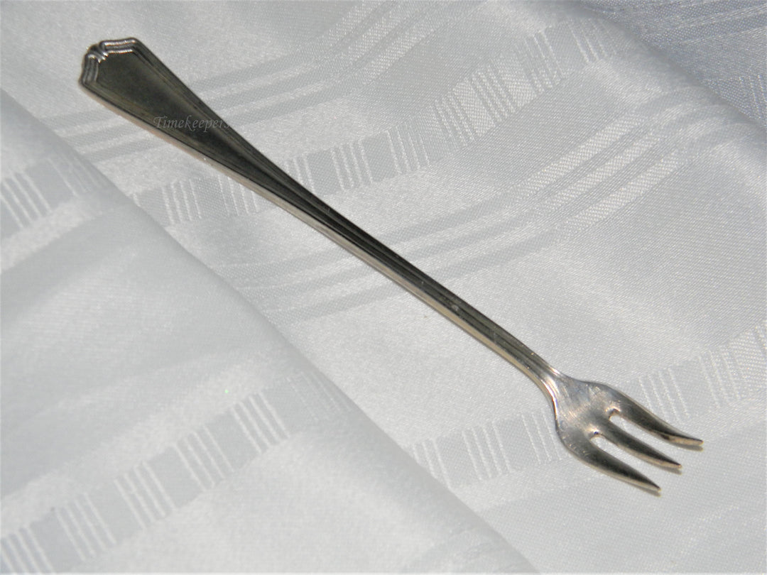 j678 Vintage Meriden Silver Plated Souvenir Cocktail Fork from LaSalle Hotel
