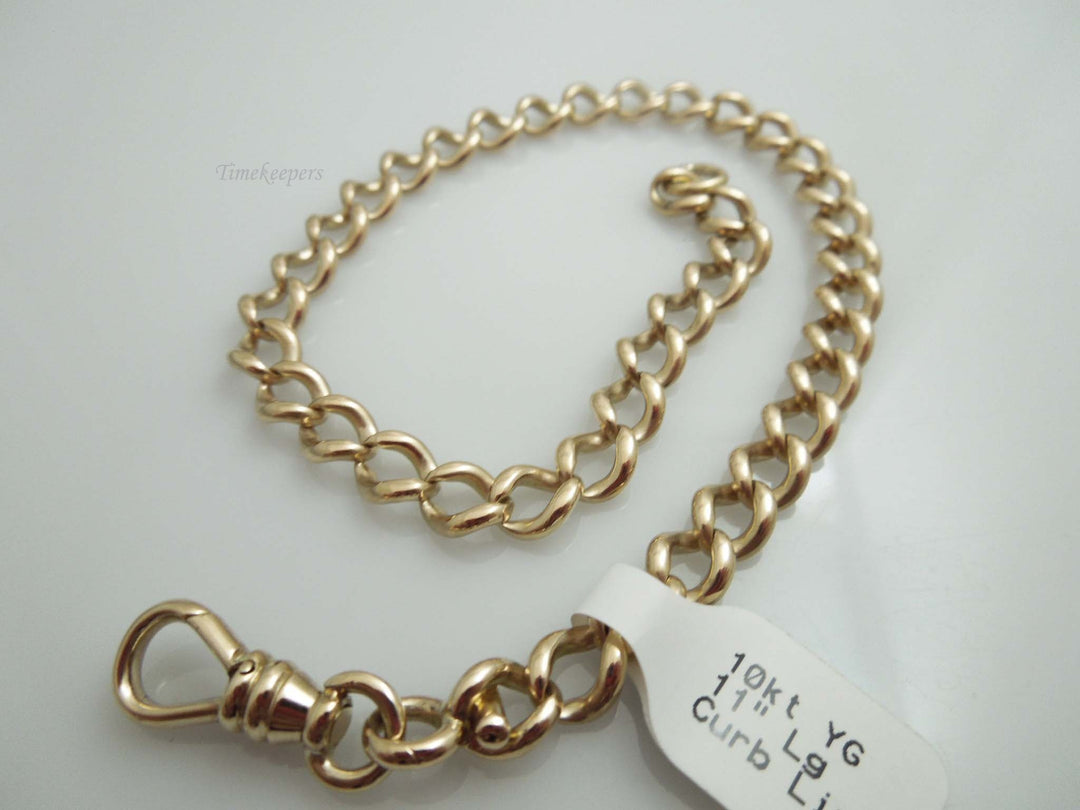 g496 Exquisite Men's 10kt Yellow Gold 11" Large Curb Link Bracelet