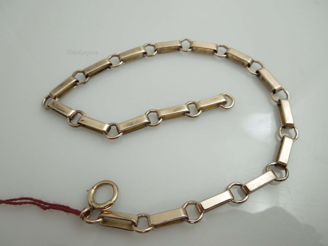 g497 Uniquely Linked 10kt Rose Gold 11.5" Unisex Bracelet