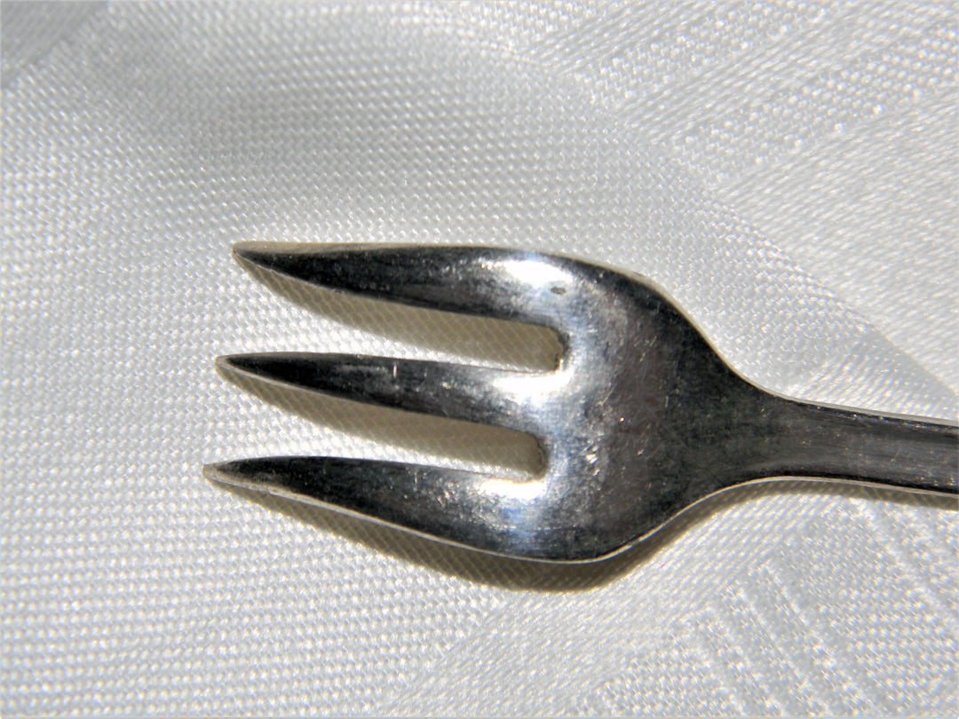 j678 Vintage Meriden Silver Plated Souvenir Cocktail Fork from LaSalle Hotel
