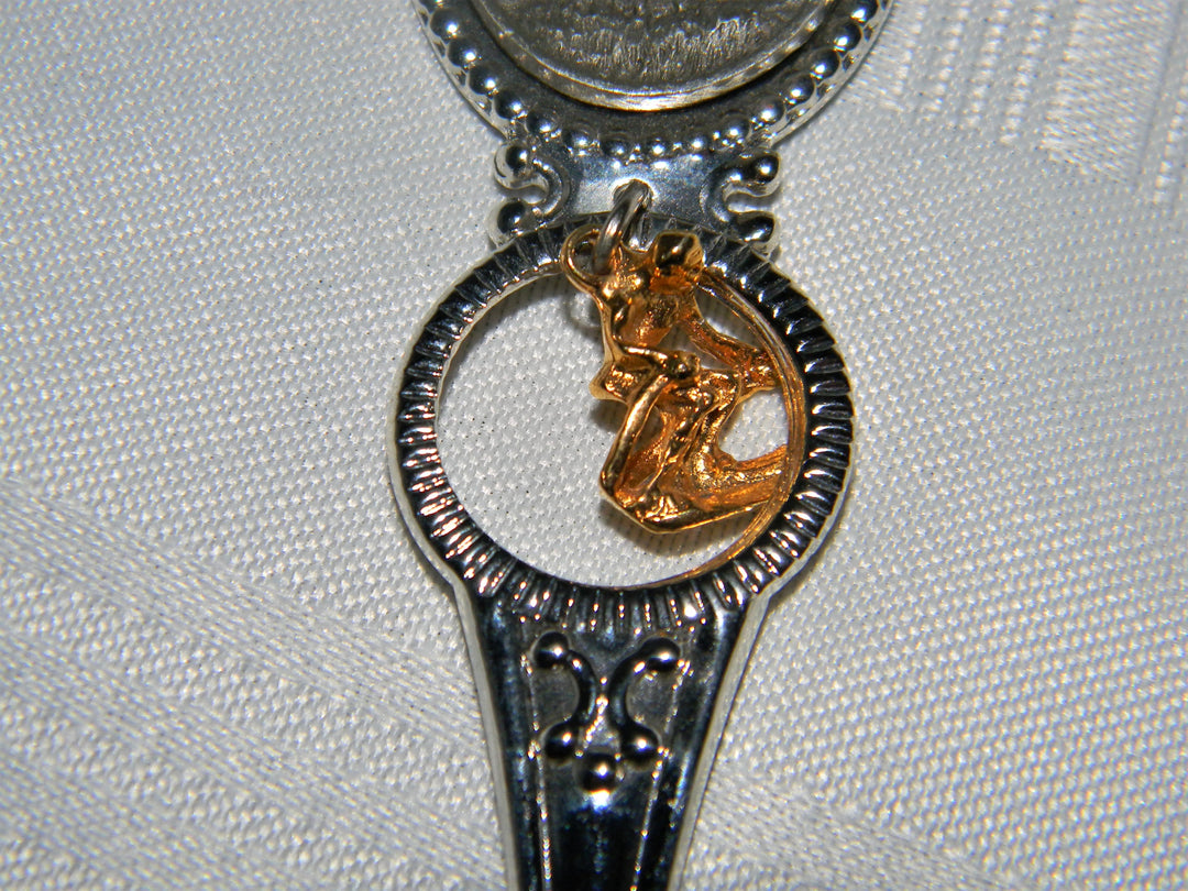 j683 Nice Preowned Stainless Steel Collector Charm Spoon from Colorado