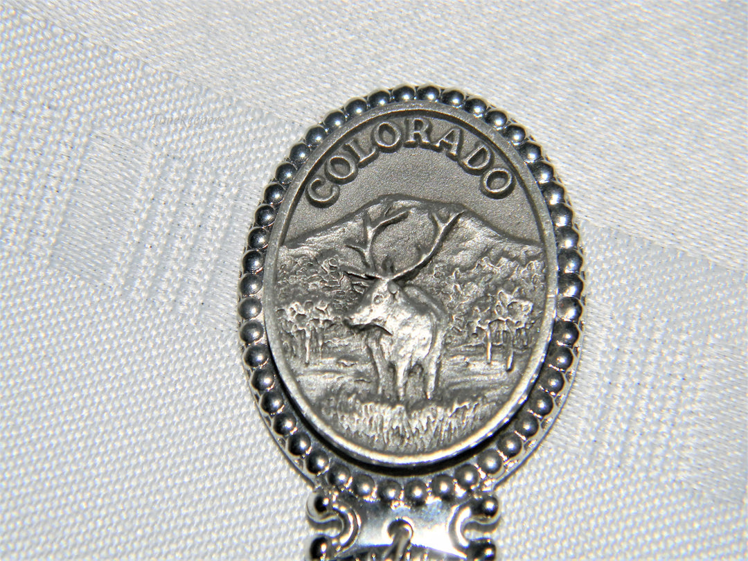j683 Nice Preowned Stainless Steel Collector Charm Spoon from Colorado