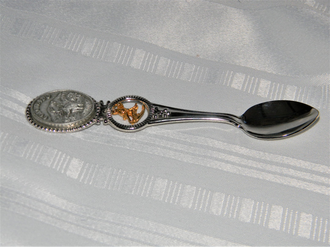j683 Nice Preowned Stainless Steel Collector Charm Spoon from Colorado