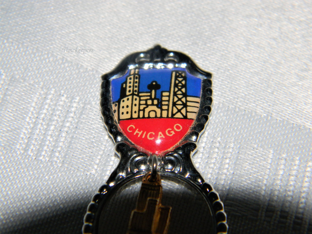 j687 Nice Preowned Stainless Steel Collector Charm Spoon from Chicago Illinois