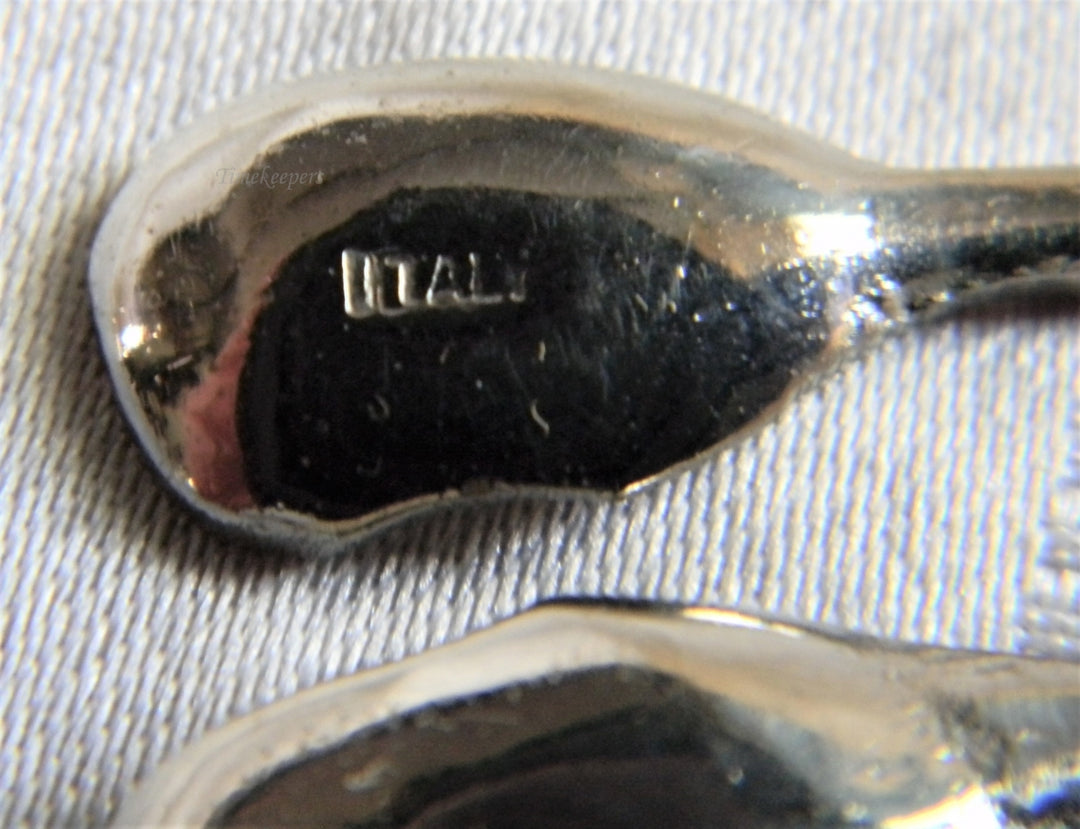 h901 Great Vintage Silver Salt Cellar Spoons or Souvenir Spoons from Italy