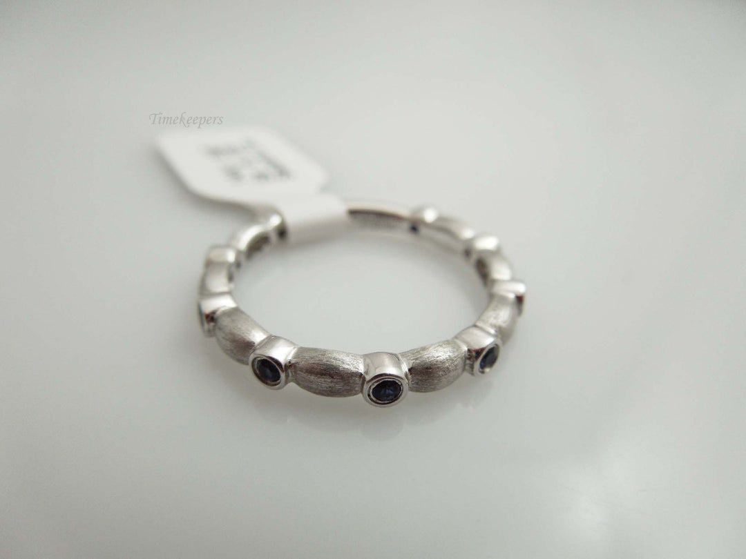 g523 Lovely 14kt White Gold Sapphire Stack-able Gabriel &amp; Co Band