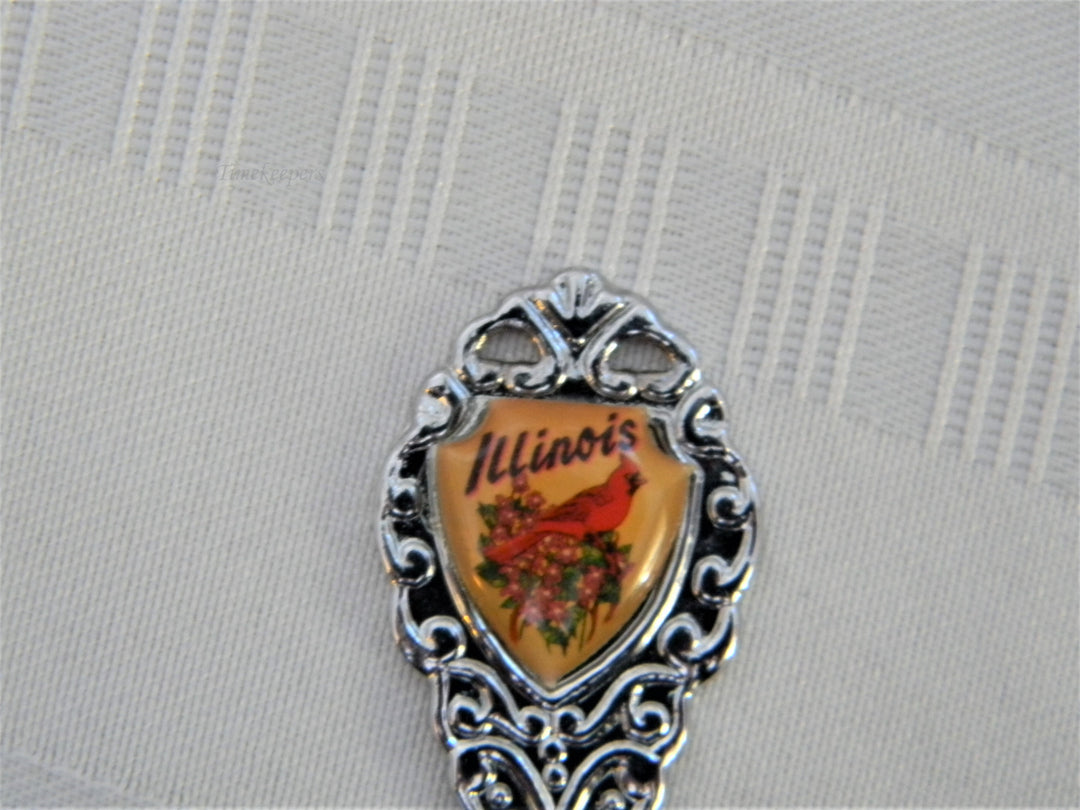 j692 Preowned Stainless Steel Collector Spoon from Illinois with Cardinal