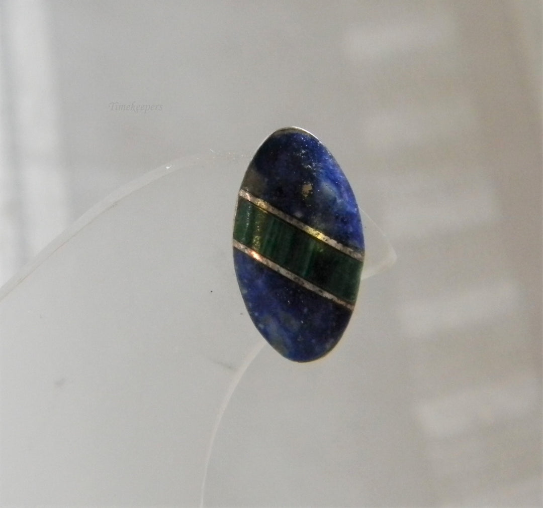 h913 Unique Oval Sterling Silver Earrings with Enamel finish and Malachite