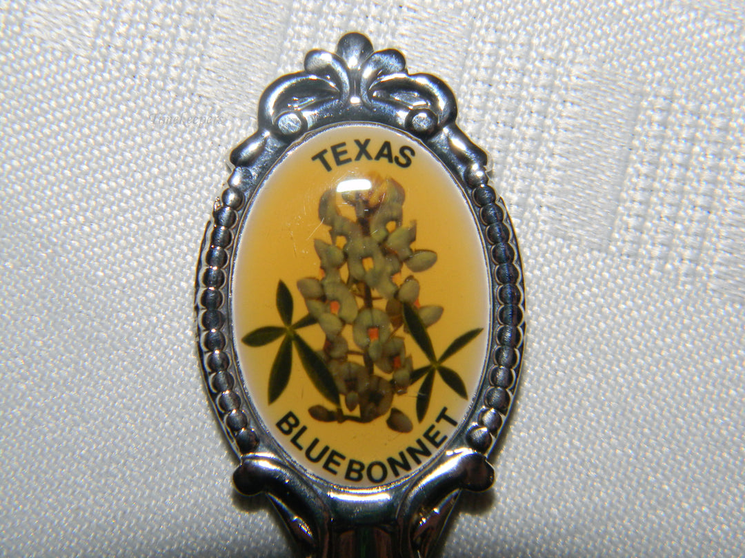 j695 Preowned Stainless Steel Collector Spoon from Texas -Blue Bonnet
