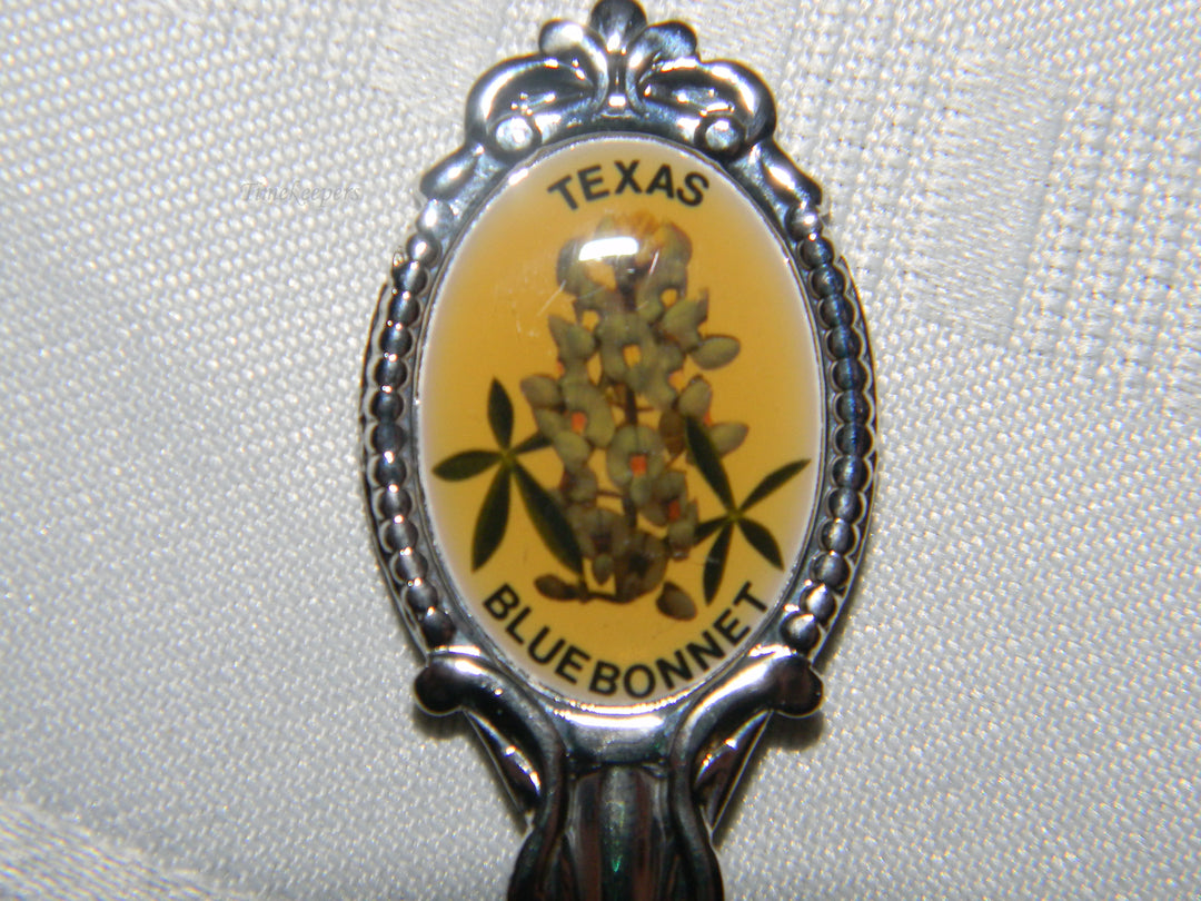 j695 Preowned Stainless Steel Collector Spoon from Texas -Blue Bonnet