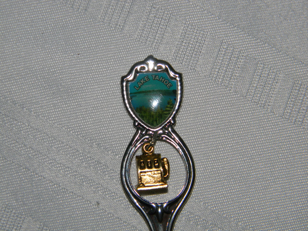 j696 Nice Preowned Stainless Steel Collector Charm Spoon from Lake Tahoe