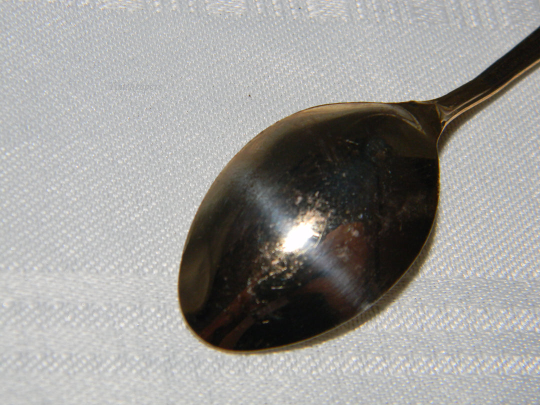 j698 Nice Preowned Souvenir Mini Spoon in Gold Wash from Kansas City, MO