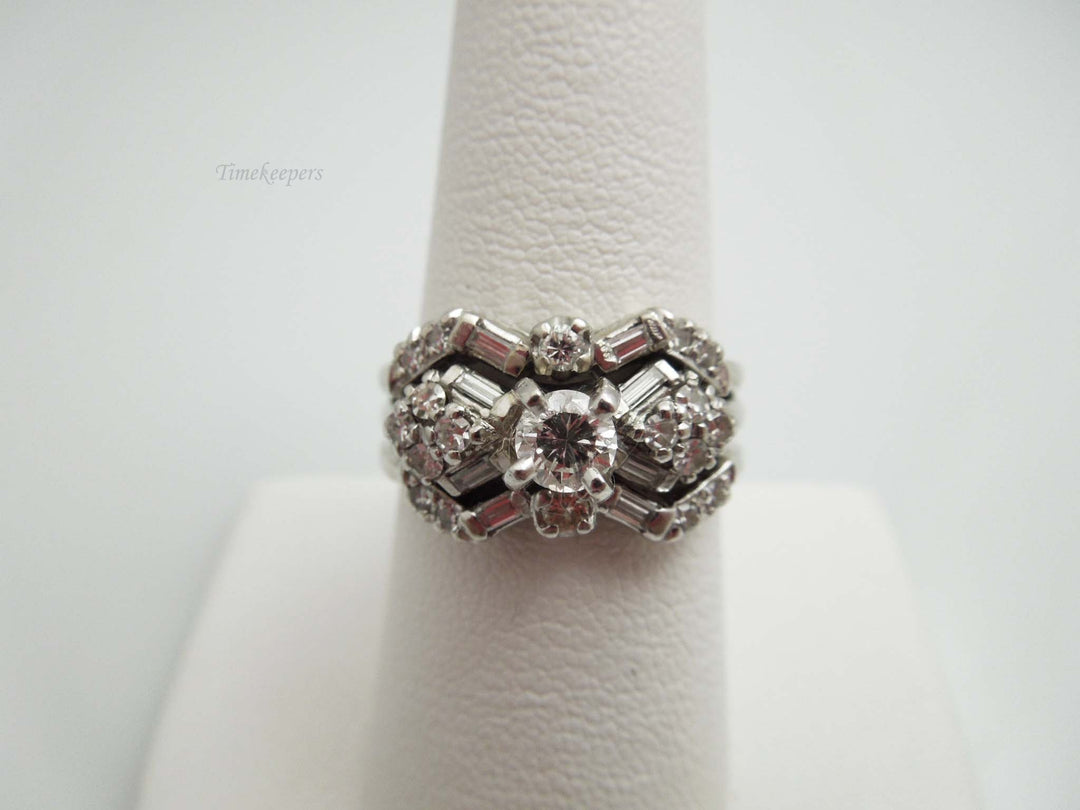 h217 Beautiful Ladies 14kt White Gold Diamond Wedding Set Size 8.5