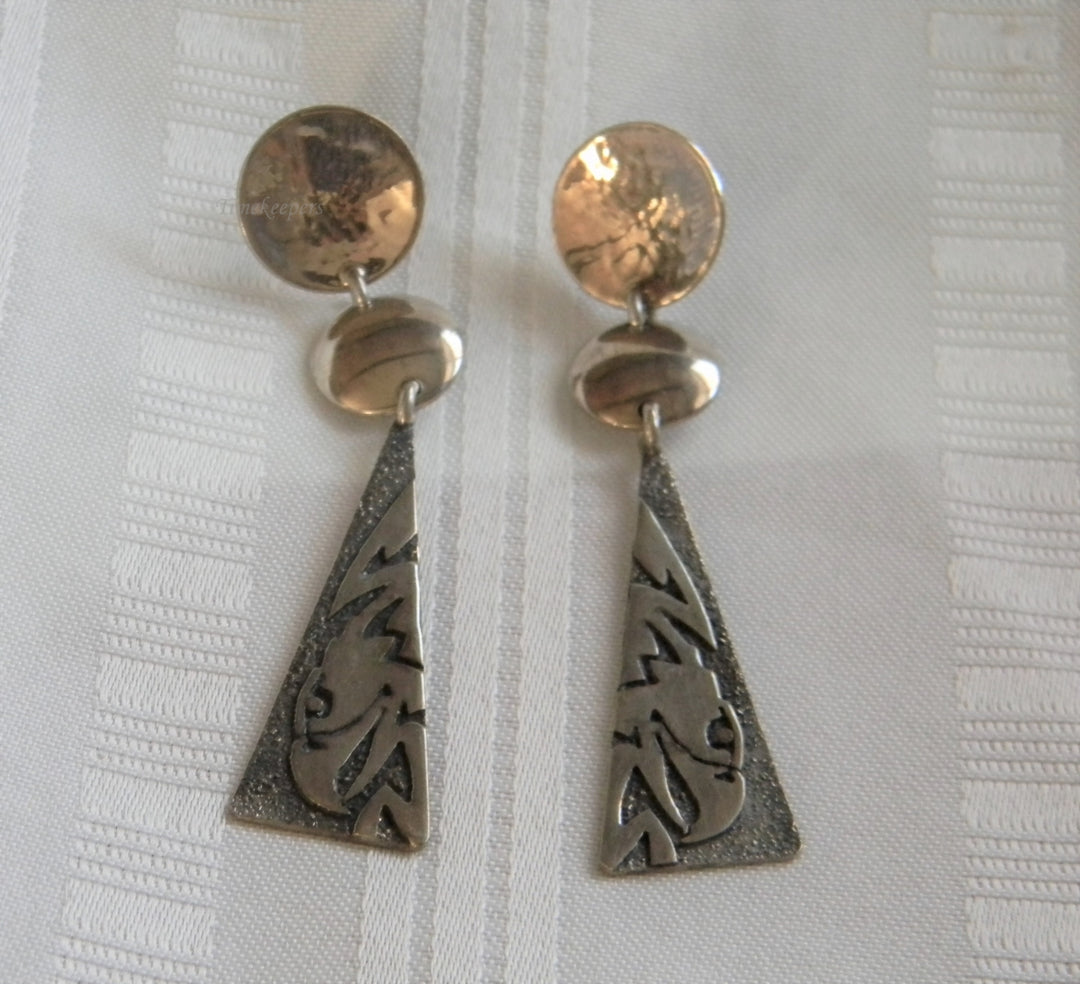 h980 Nice Sterling Silver Stud Eagle Dangle Pierced Earrings