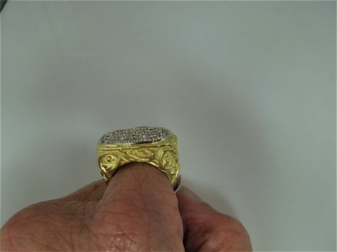 p136 Beautiful Men's Multi-Diamond Ring in 18k Yellow Gold Size 6.5