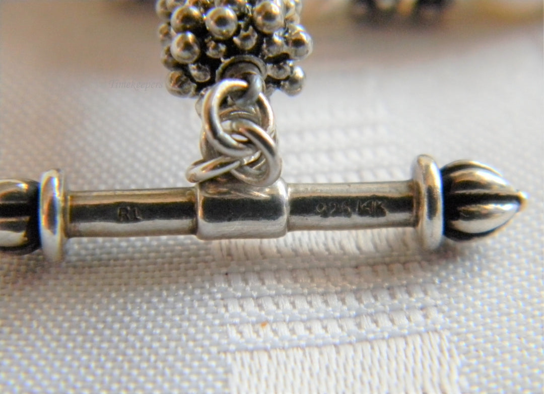 h985 Vintage Sterling Silver and Pearl Bead Necklace and Bracelet Set