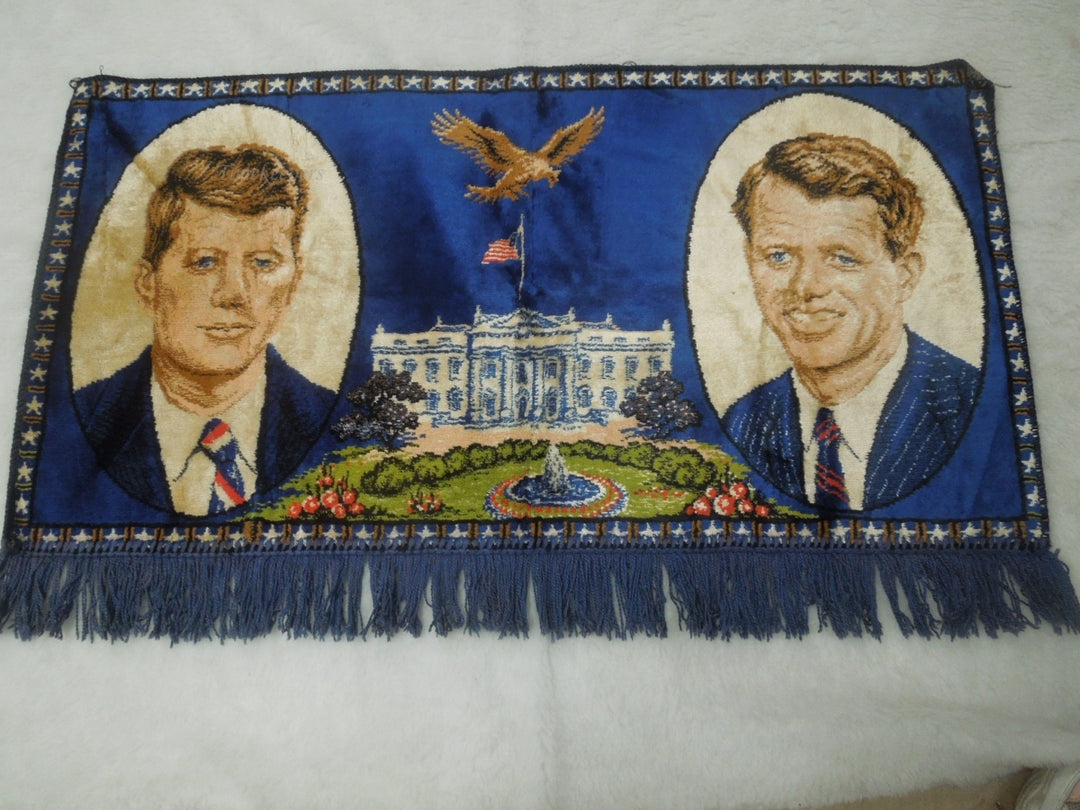 q734 Vintage Memorial Tapestry President John F. Kennedy and Senator Robt. Kennedy