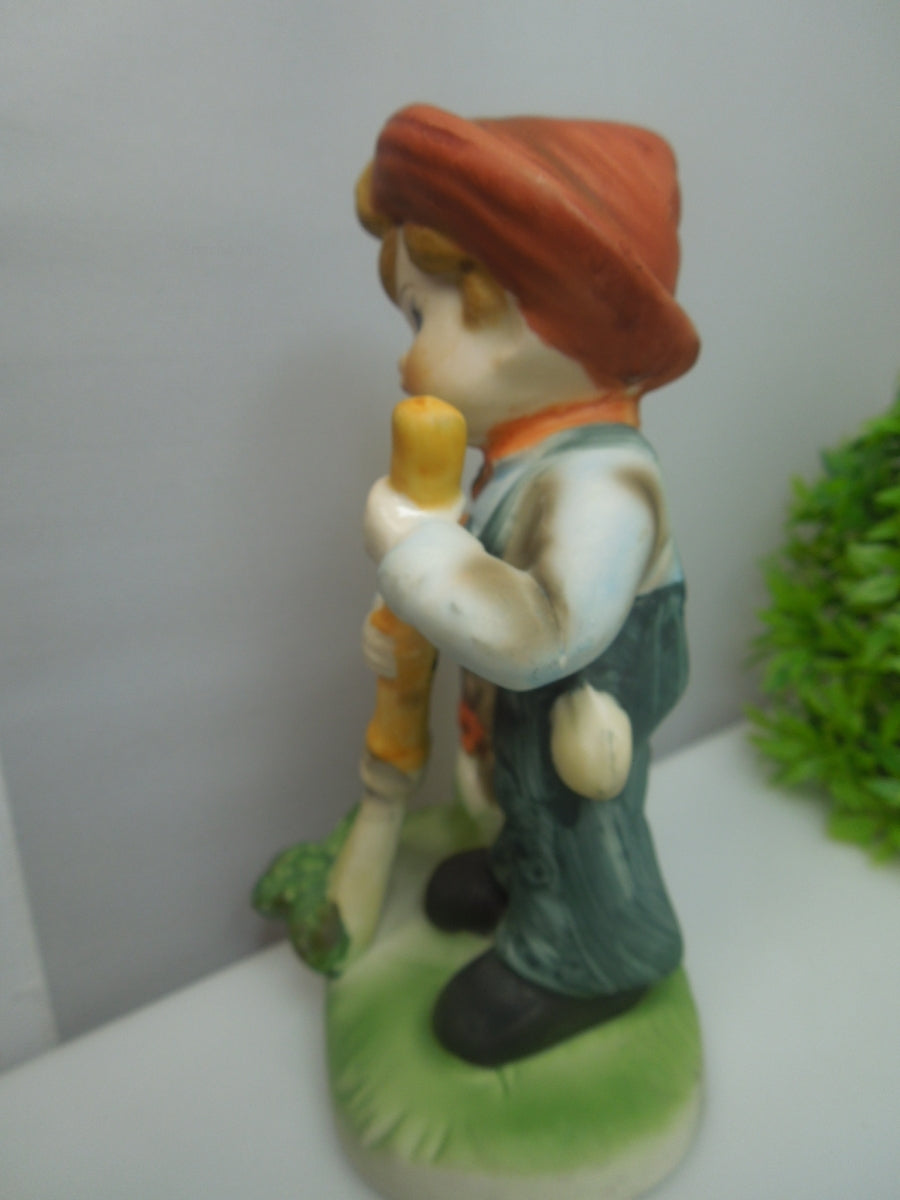 q735 Vintage FLAMBRO Collectors Choice Series Ceramic Figurine 5" Boy Tag & Mark