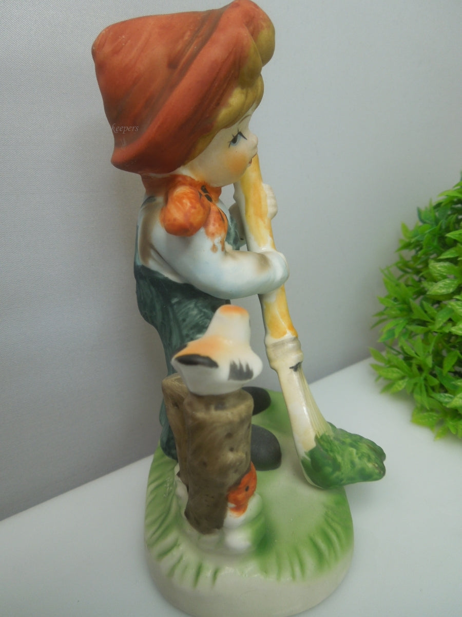 q735 Vintage FLAMBRO Collectors Choice Series Ceramic Figurine 5" Boy Tag & Mark