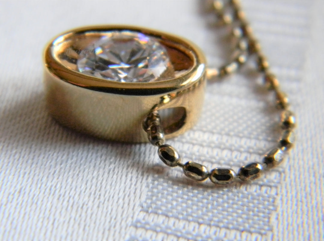 h682 Unique Sterling Necklace with Gold Plating Oval Pendant with Center Crystal