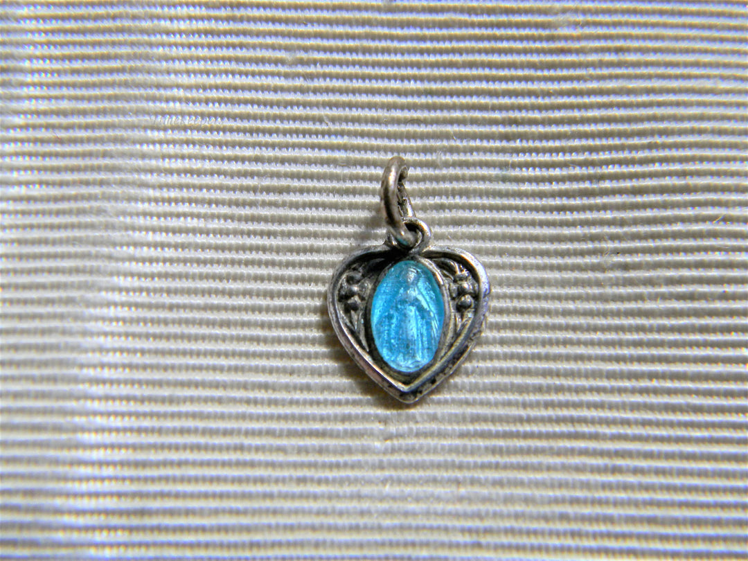 j779 Nice Religious Catholic Virgin Mother Medal Charm in Sterling Silver