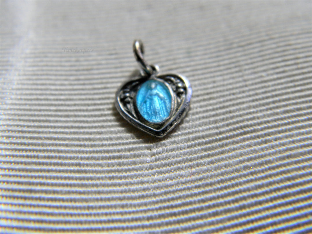 j779 Nice Religious Catholic Virgin Mother Medal Charm in Sterling Silver