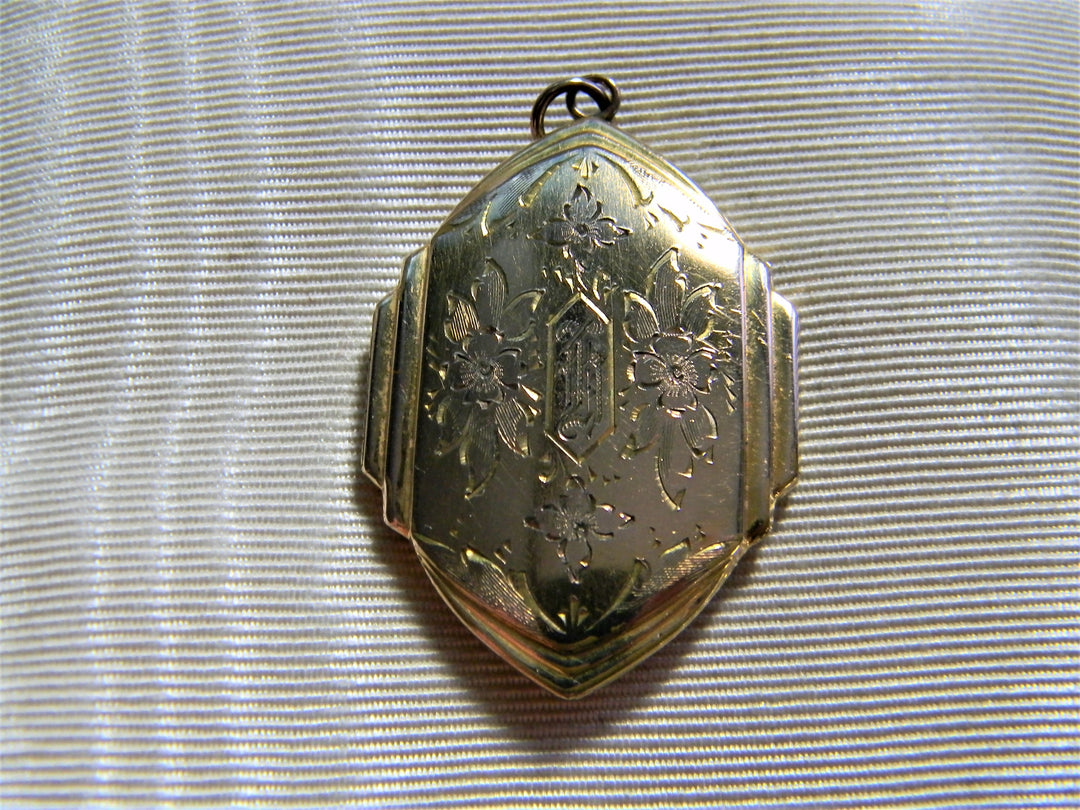 j780 Great Beautiful Vintage Art Deco 10k Yellow Gold Filled Locket
