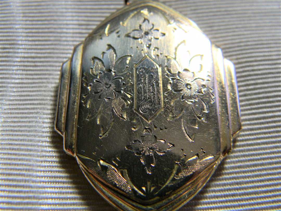 j780 Great Beautiful Vintage Art Deco 10k Yellow Gold Filled Locket