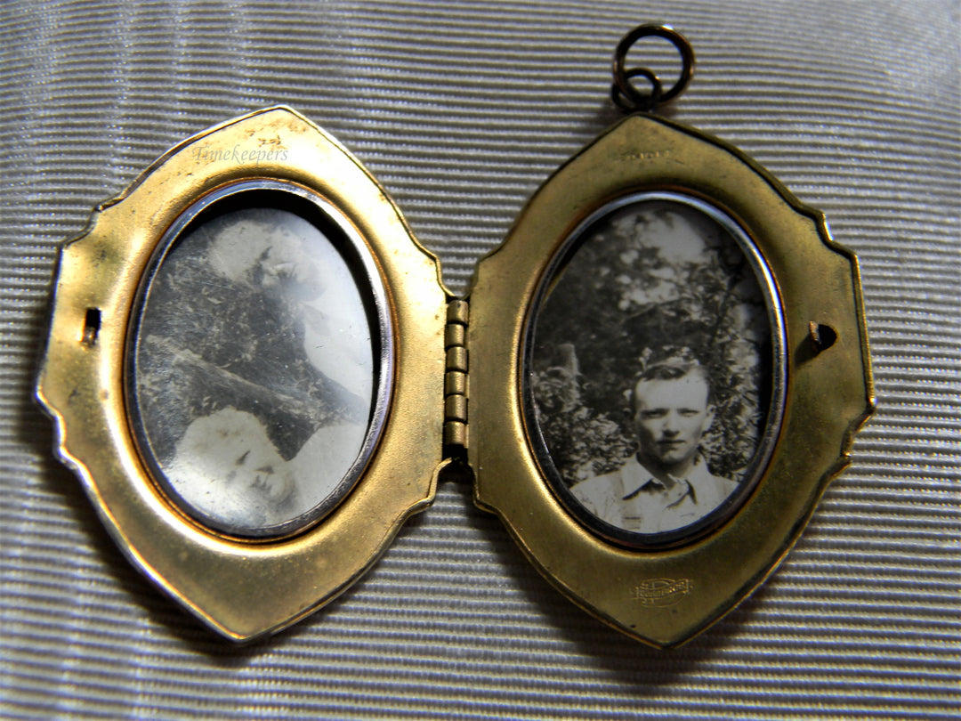 j780 Great Beautiful Vintage Art Deco 10k Yellow Gold Filled Locket