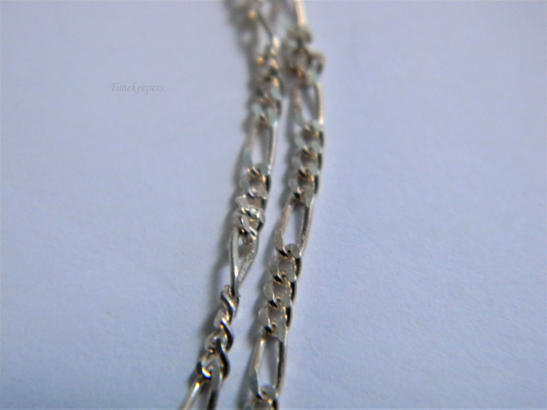 j788 Unique Vintage Sterling Silver Tassel Necklace with Figaro Chain
