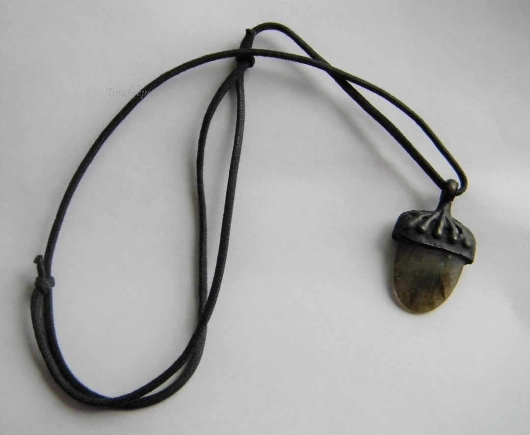 p016 Nice Green Polished Jasper Stone Pendant on Adjustable Black Cord