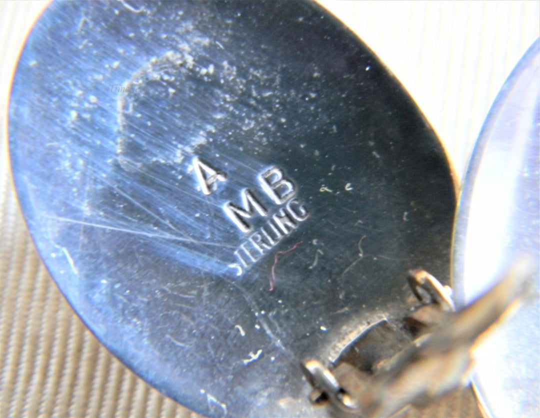 p023 Beautiful Framed Oval Malachite Sterling Silver Clip on Earrings