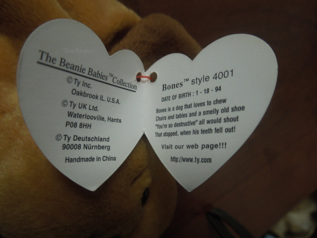 q791 Rare Ty Beanie Baby Bones Style 4001 Tag Errors 1993/1994 PVC Pellets