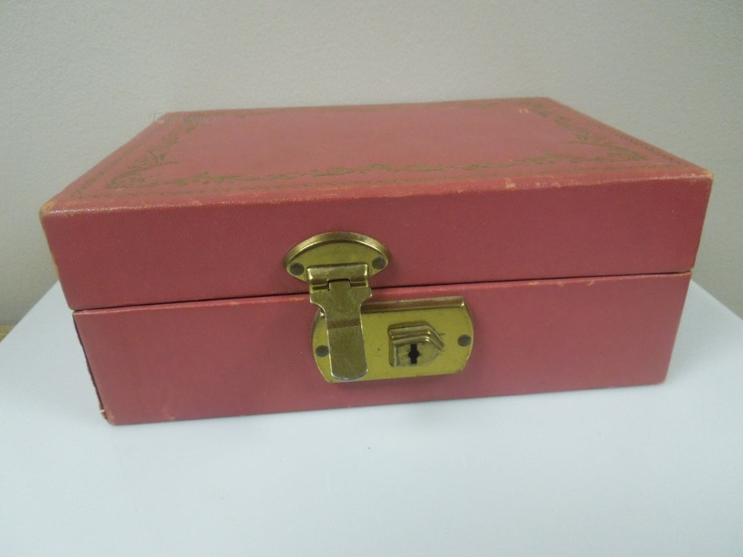 q811 Vintage Jewelry Box Upholstery Cloth Vanity Box Trinket Box