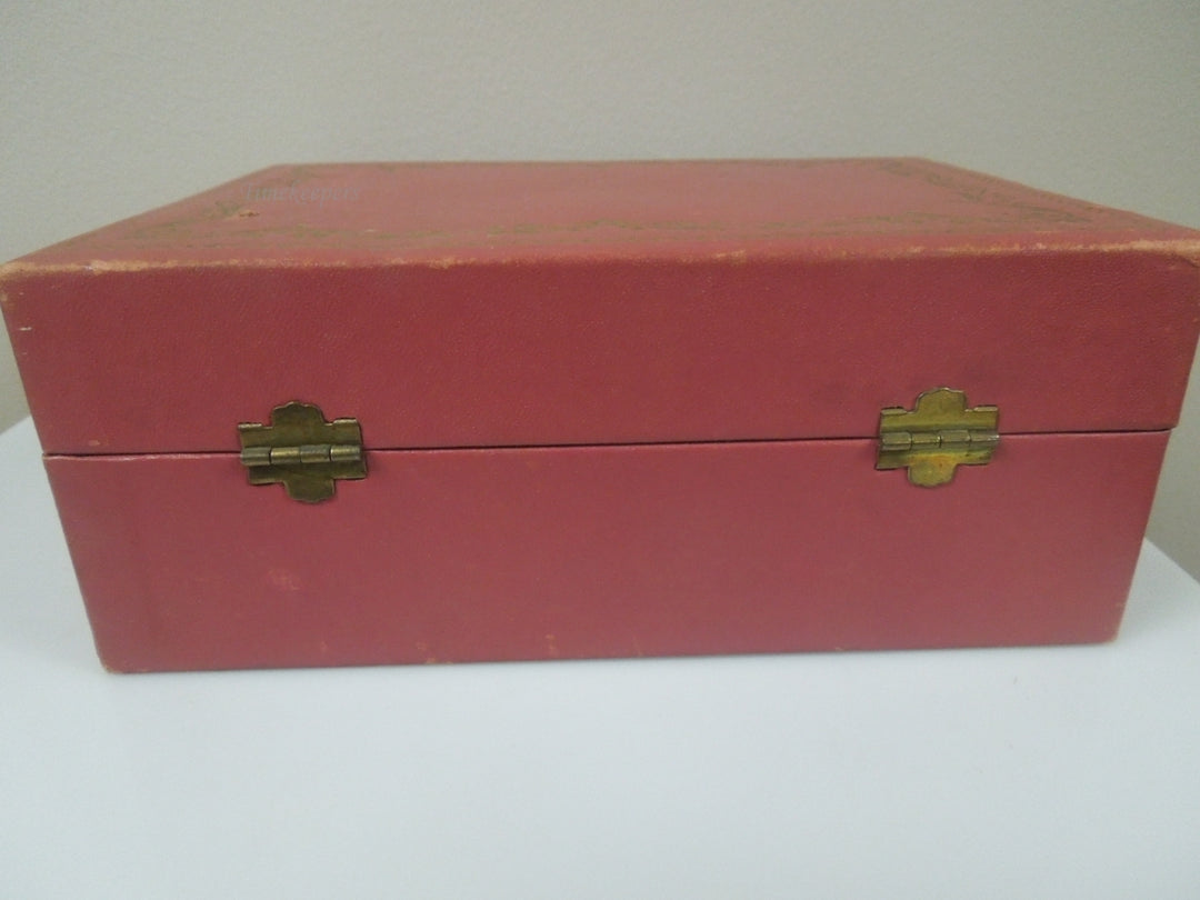 q811 Vintage Jewelry Box Upholstery Cloth Vanity Box Trinket Box