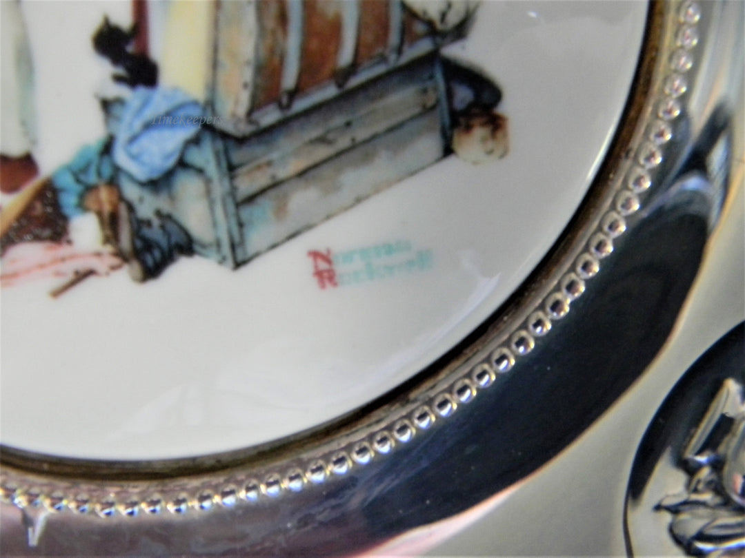 j827 1980 Gorham Limited Edition Norman Rockwell Ceramic and Silver Plate